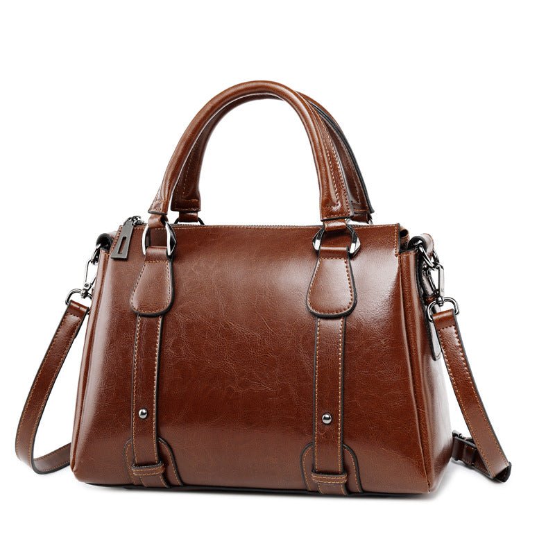 Fashionable Cowhide Leather Shoulder Handbags for Women - AGB LuxeDrop