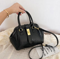 Crocodile Pattern Leather Shell Bag for Women