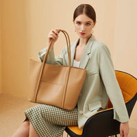 Genuine Leather Tote Bag for Women - AGB LuxeDrop