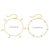 Handmade Bohemian Daisy Anklets for Women Jewelry - AGB LuxeDrop
