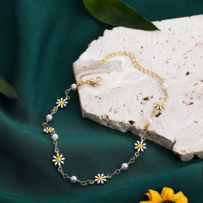 Handmade Bohemian Daisy Anklets for Women Jewelry - AGB LuxeDrop