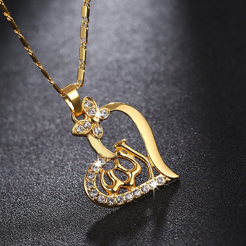 Islamic Allah Pendant Heart Necklace for Women Jewelry - AGB LuxeDrop