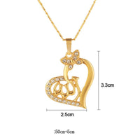 Islamic Allah Pendant Heart Necklace for Women Jewelry - AGB LuxeDrop