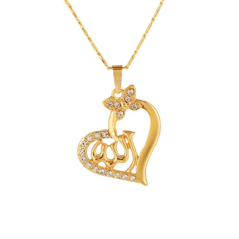 Islamic Allah Pendant Heart Necklace for Women Jewelry - AGB LuxeDrop