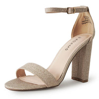 J. Adams Shirley Block Heels for Women - Ankle Strappy Heels for Women High Heels Dressy Sandals - Chunky Heels for Women - Wedding Shoes for Bride Summer Heels - AGB LuxeDrop