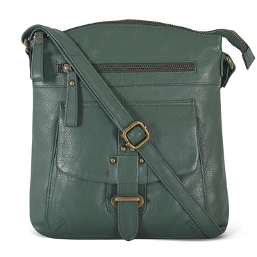 Leather Crossbody Bags for Women - Trendy Leather Crossbody Purses For Women - Medium Size Womens Handbag - Ladies Sling Bag (Olive Wash) - AGB LuxeDrop