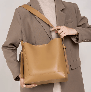 Leather Shoulder Bag - AGB LuxeDrop