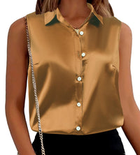 Maysoar Womens Silk Blouses Satin Tank Tops - AGB LuxeDrop
