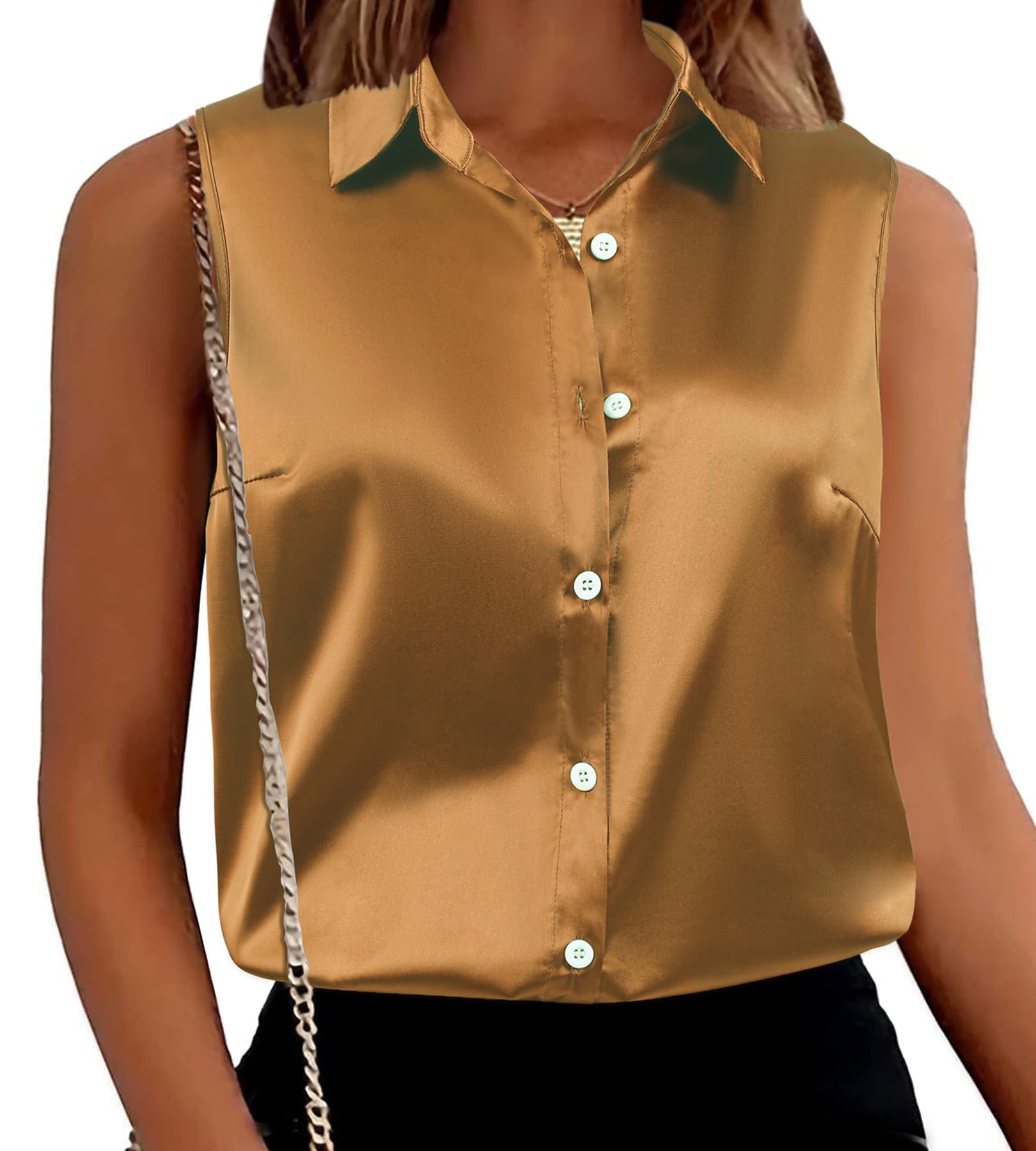 Maysoar Womens Silk Blouses Satin Tank Tops - AGB LuxeDrop