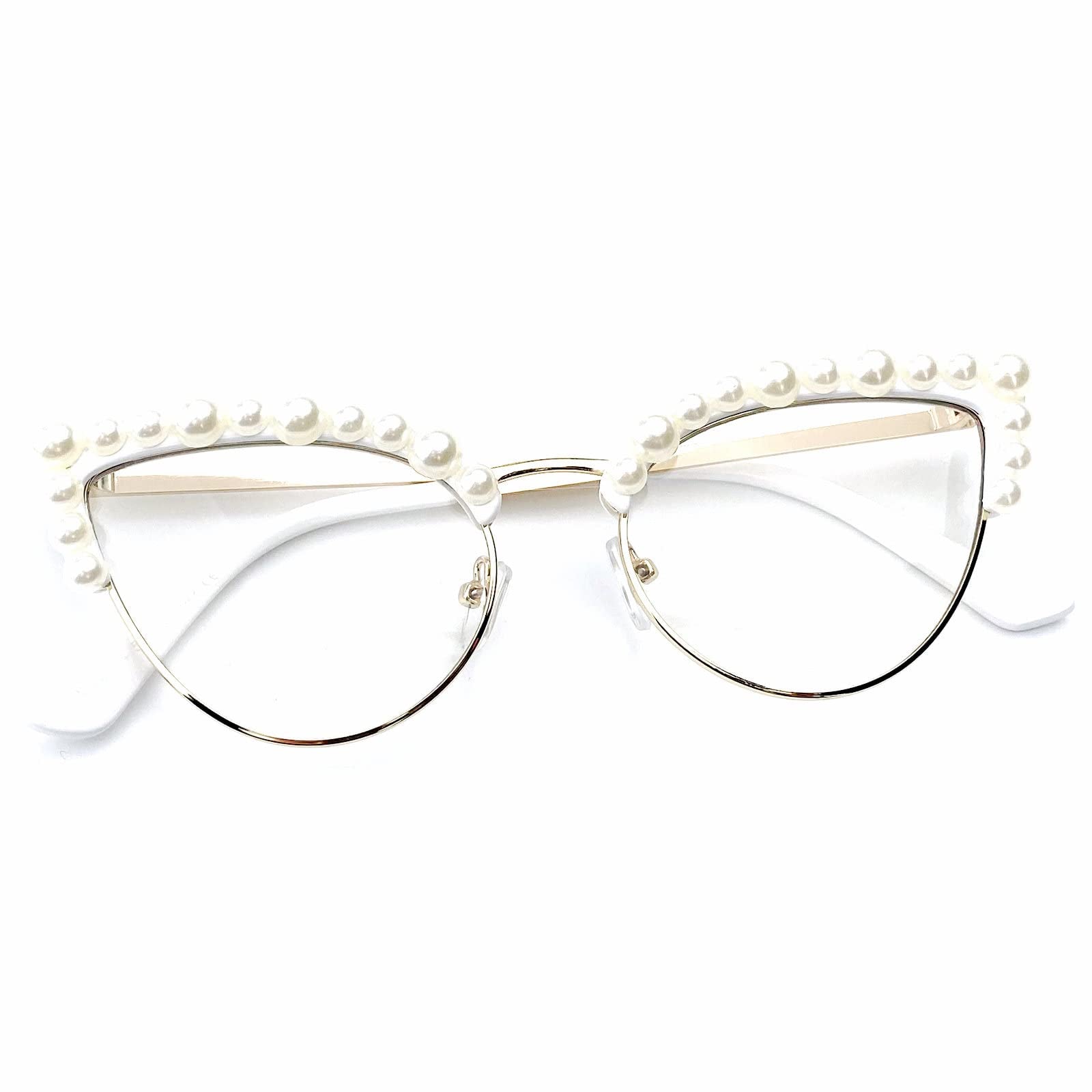mincl Cat Eye Pearl Blue Light Blocking Glasses for Women - AGB LuxeDrop