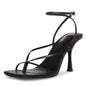 olomisa Strappy Heels for Women Square Toe Thong Heels Ankle Strap Stiletto Heeled Sandals - AGB LuxeDrop