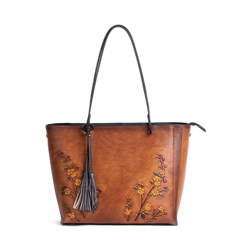 Retro First Layer Cowhide Handbags - AGB LuxeDrop
