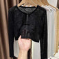 Solid Lace Long Sleeve Blouses for Women - Summer Fashion - AGB LuxeDrop