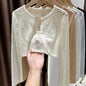 Solid Lace Long Sleeve Blouses for Women - Summer Fashion - AGB LuxeDrop