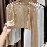 Solid Lace Long Sleeve Blouses for Women - Summer Fashion - AGB LuxeDrop