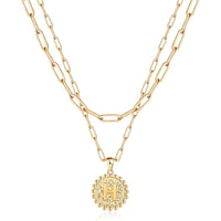Weiyanfnr Gold Initial Necklaces for Women Gold Chain Necklace Layered Paperclip Chain Necklaces for Women Jewelry Gifts (T) - AGB LuxeDrop