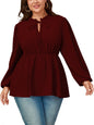 Womens Plus Size Blouse Tops Long Sleeve - AGB LuxeDrop