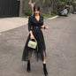 Women's Suit Collar Mesh Dress - AGB LuxeDrop
