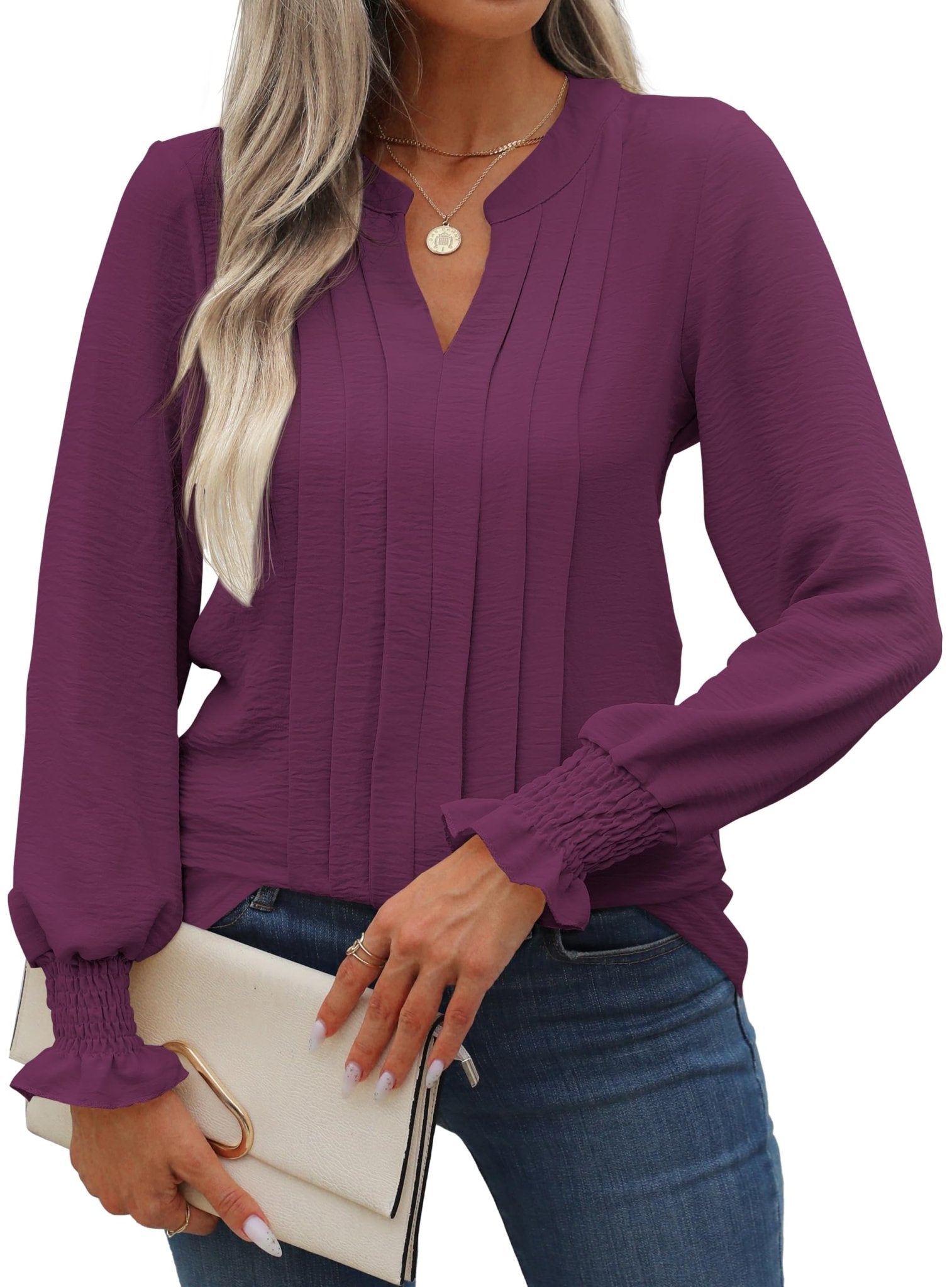 ZAAYO Women Tunic Tops Casual Chiffon Blouses - AGB LuxeDrop