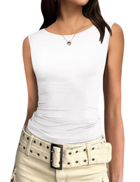 Zeagoo White Sleeveless Tops for Women - AGB LuxeDrop