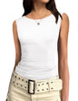 Zeagoo White Sleeveless Tops for Women - AGB LuxeDrop